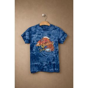 Doobie Brothers Sz S unisex band tee tie dye blue top 50th anniversary tour
